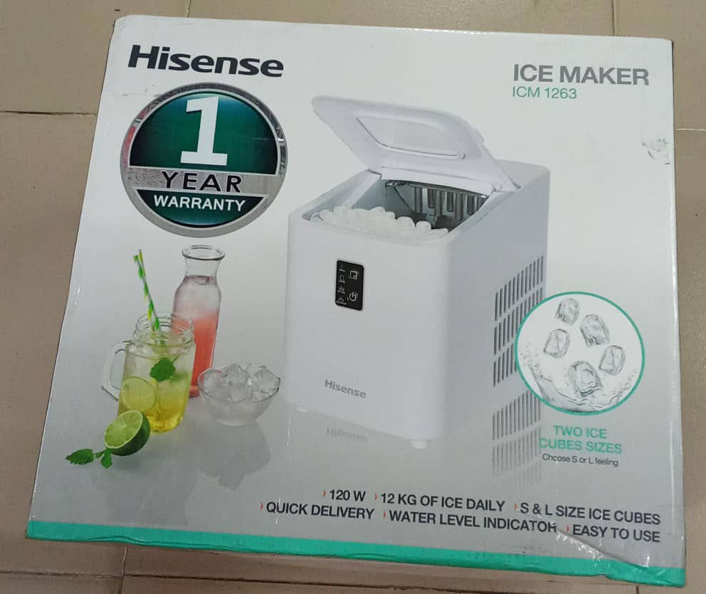 Hisense 120W Ice Maker, 12 KG of Ice Daily with Tank Capacity 1000ML | FNL17a