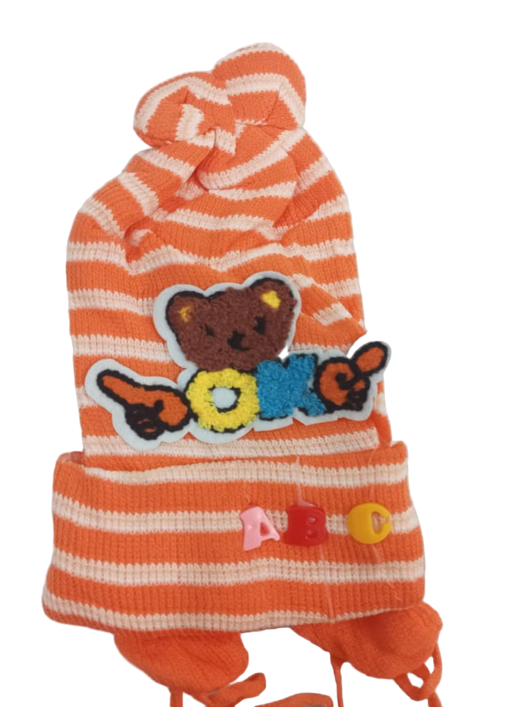 Natural & Comfortable Baby Cap with Sigle Horn, Orange | NMD5d