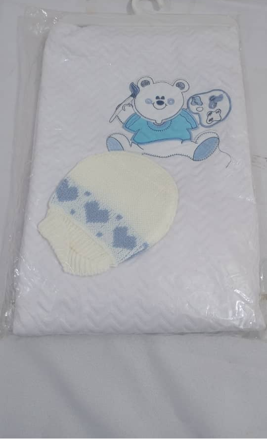 Lovely Kids Baby Shawl 4in1 Set, White | GOM15b