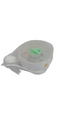 Net Baby Feeding Plate with Spoon, White | GOM26b