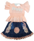 Beautiful Baby Up and Down Dress, Orange and Blue | VBK8b