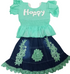 Beautiful Baby Up and Down Dress ,Green and Blue | VBK8c