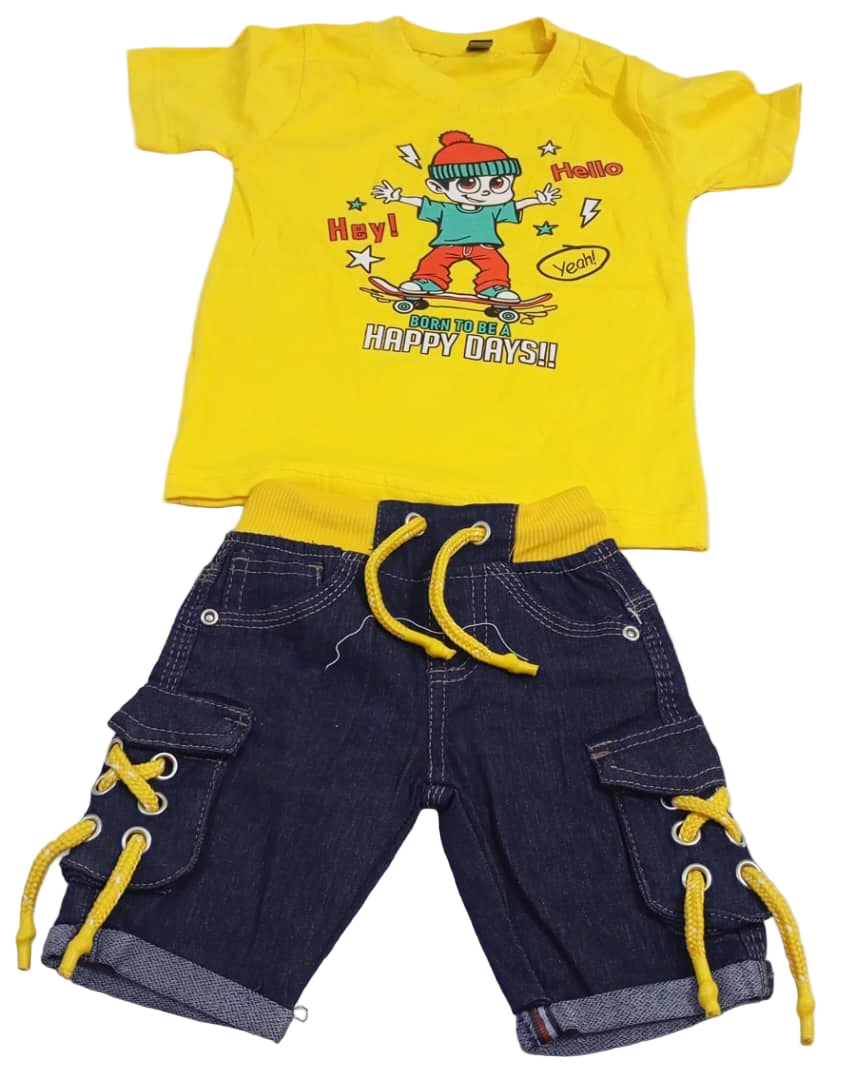 Up and Down Happy Days Baby Wear, Yellow | VBK12a