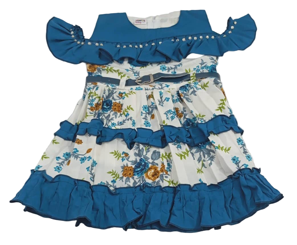 Decent Baby Dress (Gown), Blue and White | VBK14d