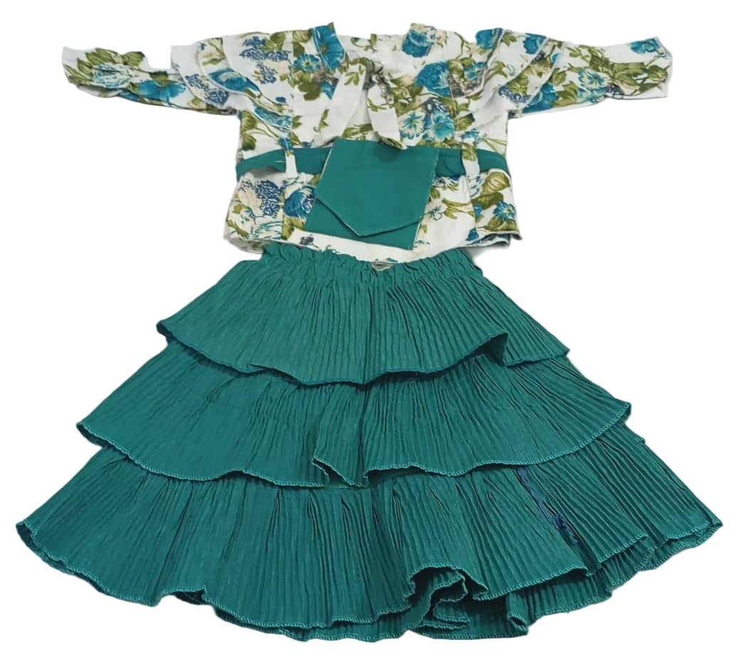 Beautiful Baby Occasional Skirt and Top, Green| VBK18a