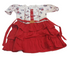 Elegant Children's Gown, White and Red | NBA3b