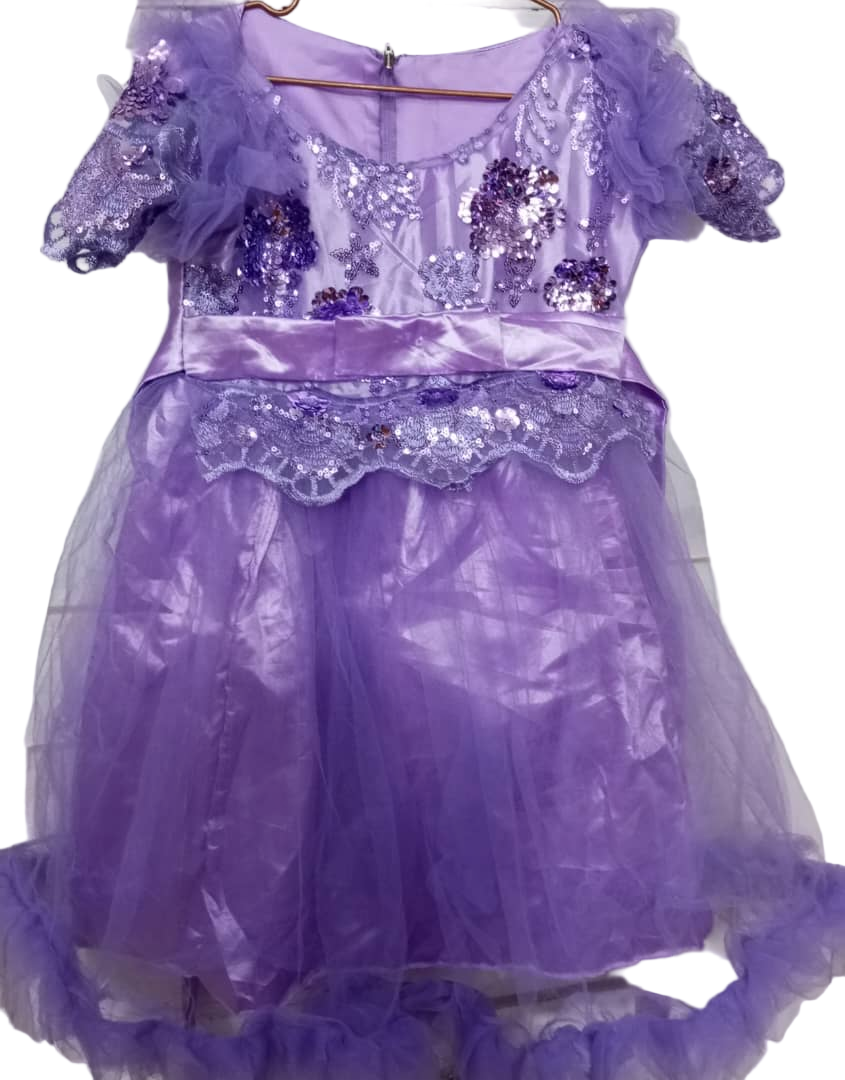 Beautiful Girls Dress With, Purple | MJO1b