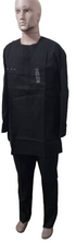Classy 2-Pieces Long Sleeve Senator Suit For Men, Black | KUA19a