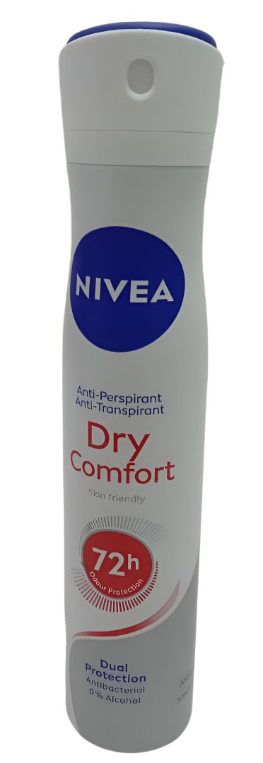 Nivea Dry Comfort Spray 200ML, White | KHE1a