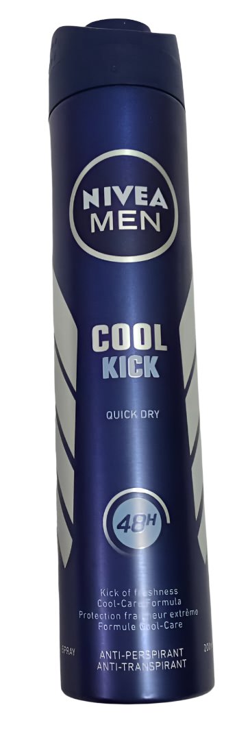 Nivea Men Cool Kick Quick Dry Spray 200ML, Blue | KHE1d