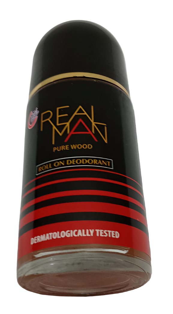 Real Man Pure Wood Roll on Deodorant 50ML, Red | KHE23a