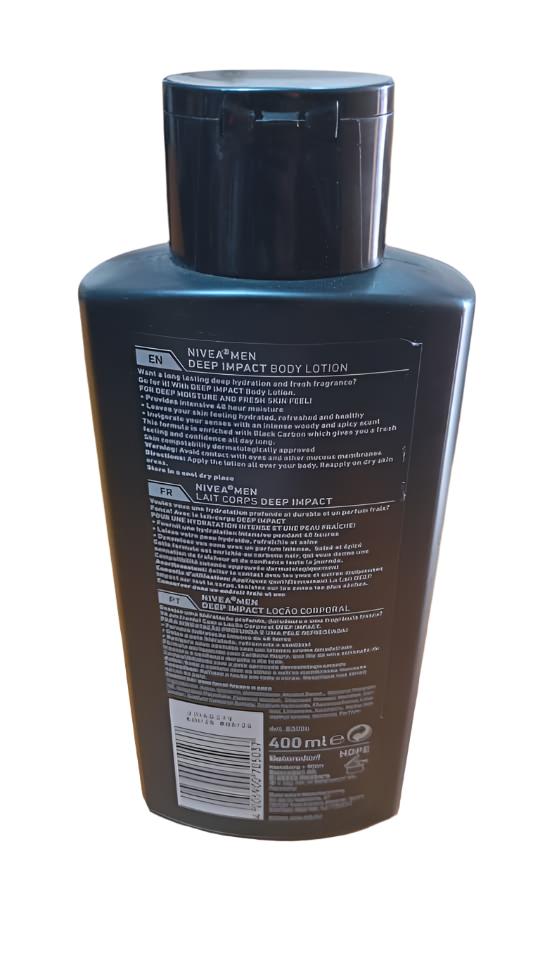 Nivea Men Deep Impact Body Lotion 400ML, Black | KHE10a