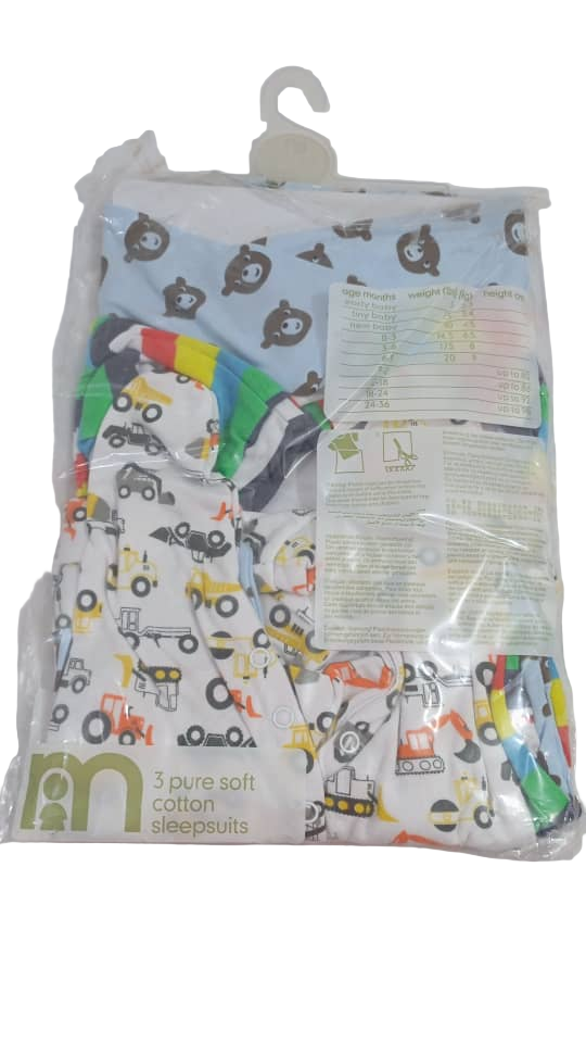 3in1 Pure Soft Cotton Baby Sleep Suits, Baby Overall Gift Set| NMD3a