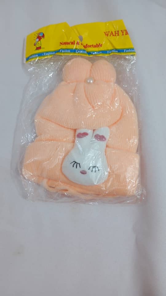 Natural & Comfortable Baby Cap with 2 Horns, Orange | NMD4b