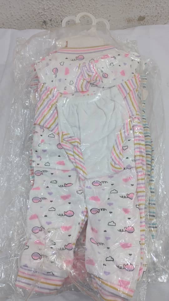 AI Boustani 8in1 set Baby Clothes, White and Pink | GOM13a