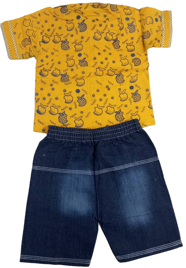 Fashion Good Boy Jeans and Shirt, Yellow and Blue | VBK6b