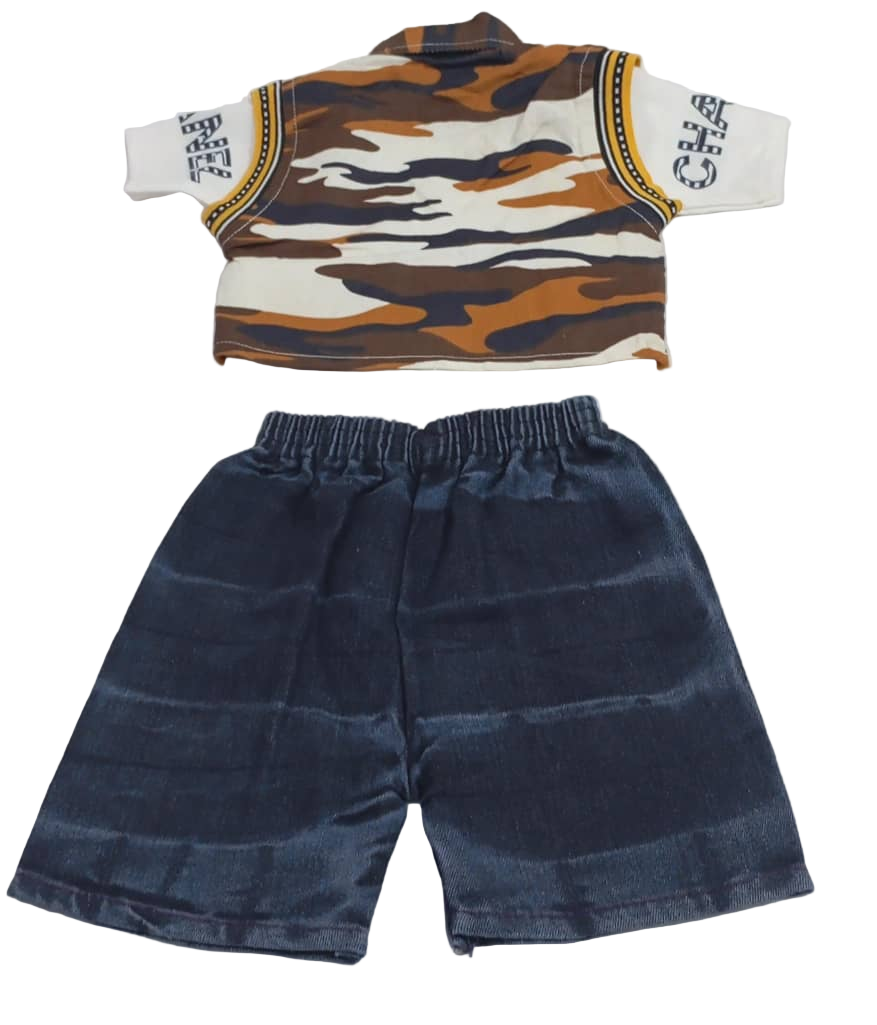 Fashion Jeans, Polo and Shirt For Children, Army color and Blue | VBK7c