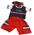 Up and Down  Baby Cloth With Cap , Red and Blue | VBK9a
