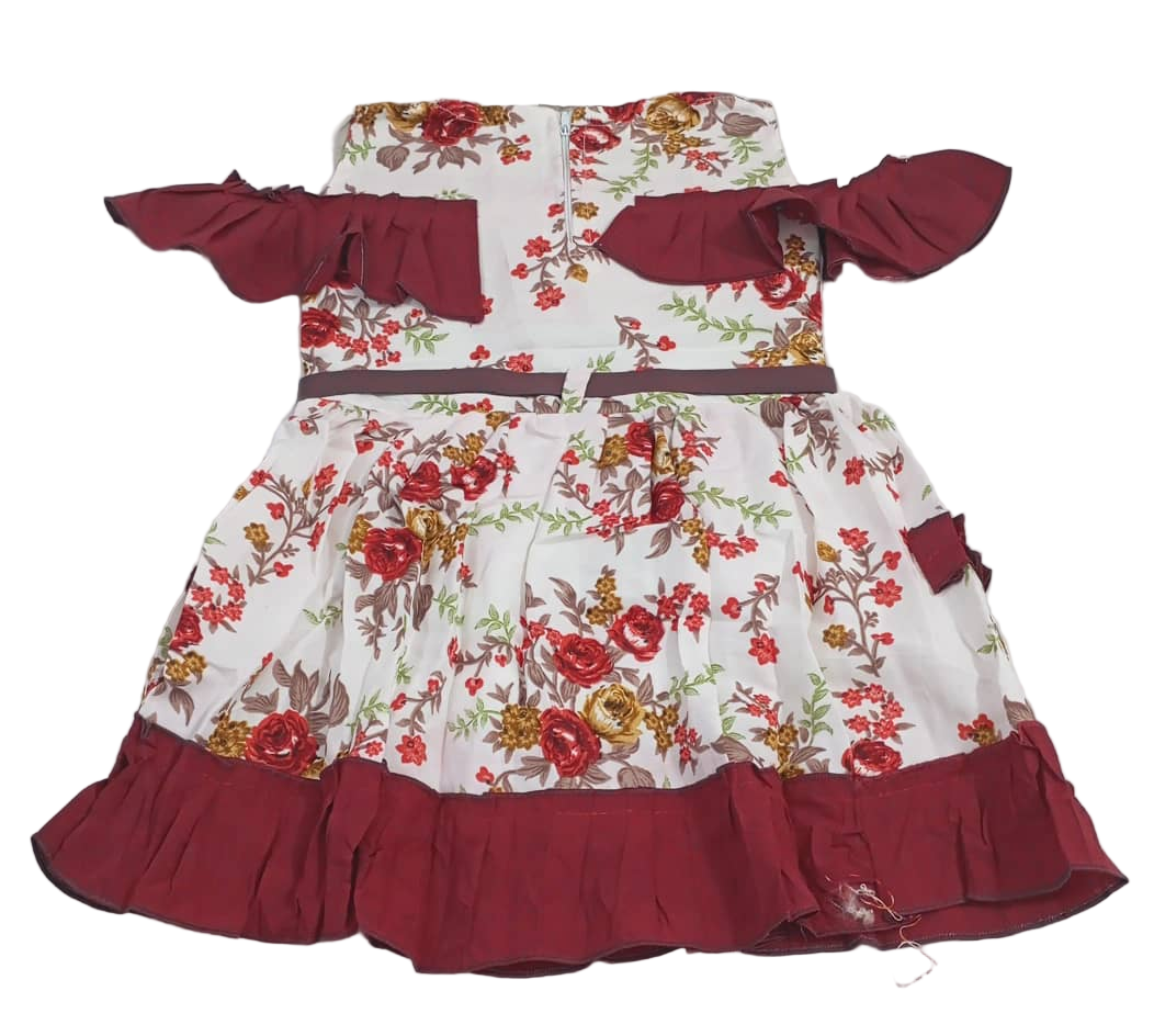 Decent Baby Dress (Gown), Red and White | VBK14b