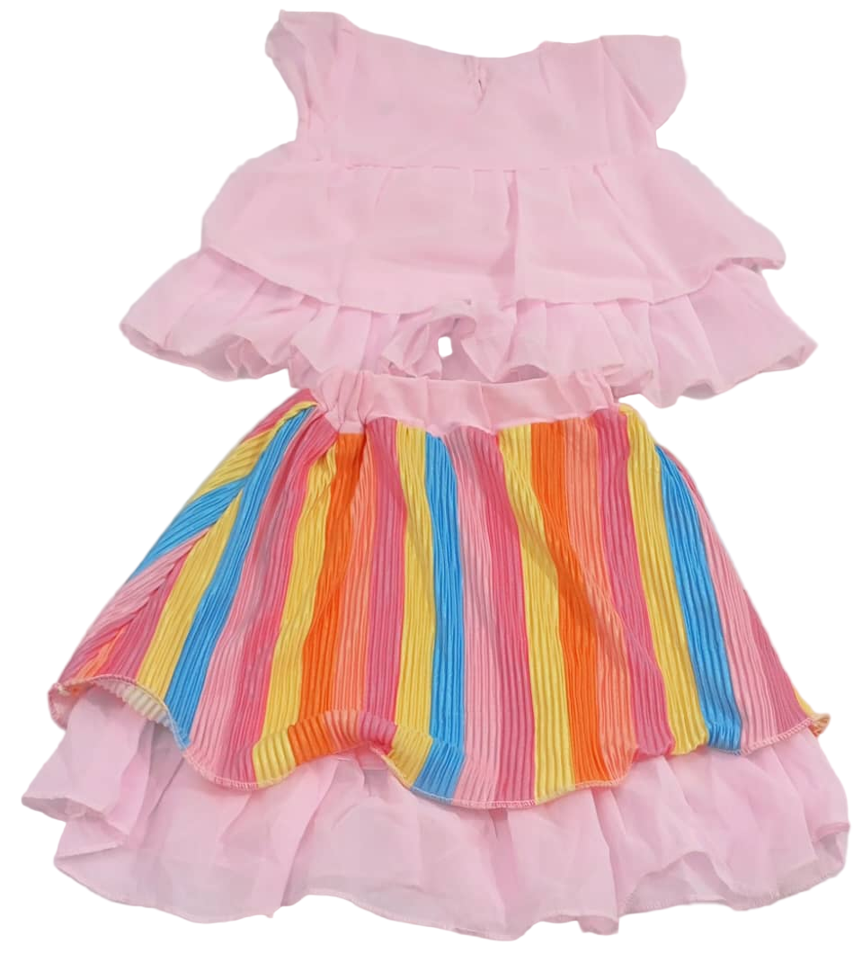 Beautiful Baby Skirt and Top, Peach | VBK16a
