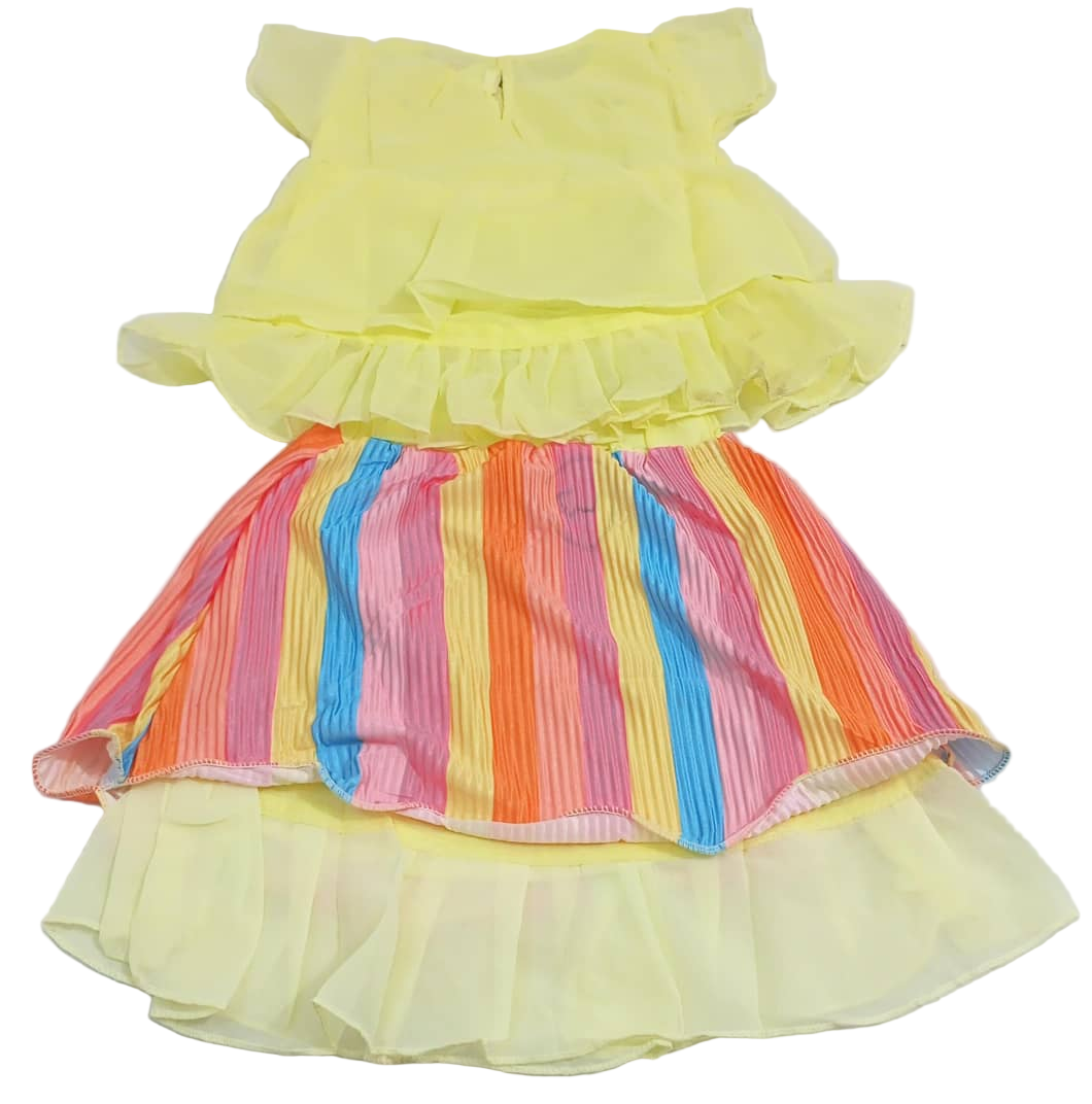 Beautiful Baby Skirt and Top, Yellow | VBK16c