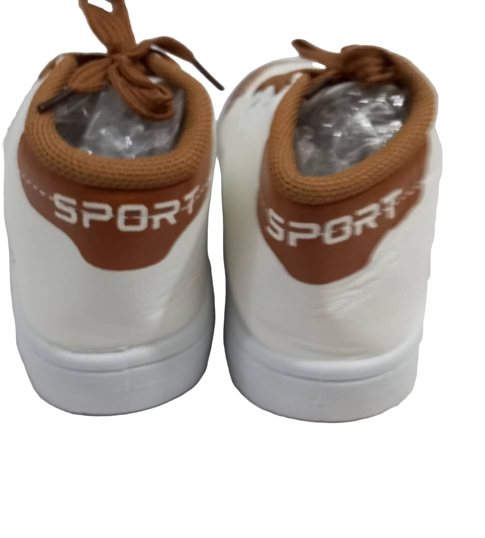Beautiful Fashion Sport Canvas, White and Brown | RSE13c