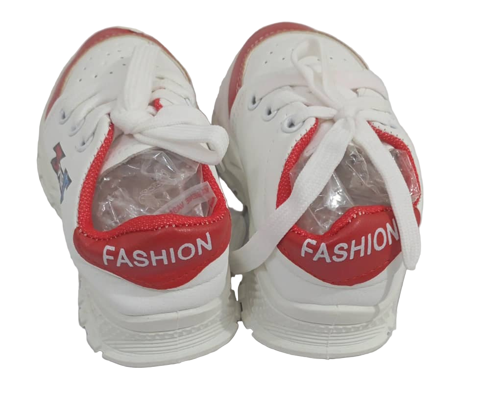 Elegant Unisex Fashion Sport Baby Sneakers, White and Red | RSE18c