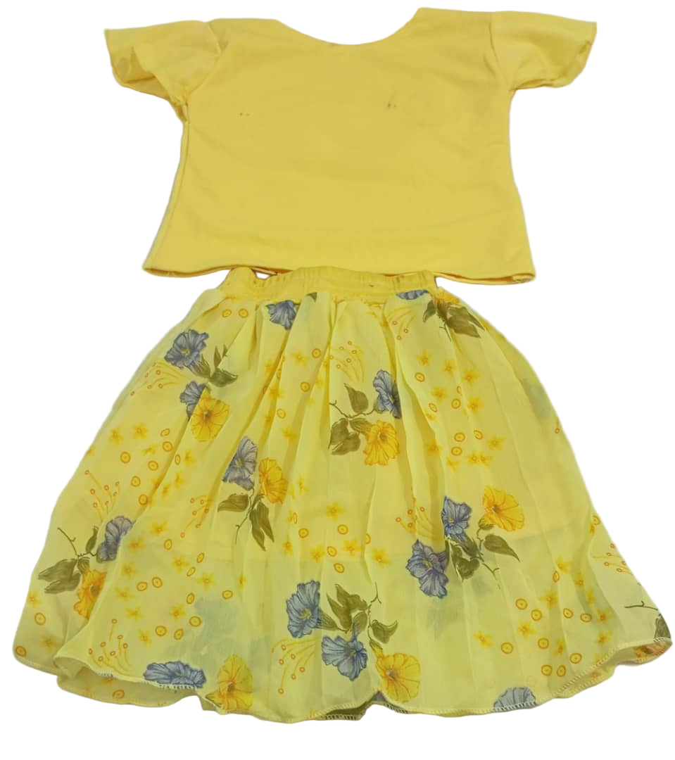 Elegant Girls Hafiza Up and Down Dress, Yellow | NBA9a