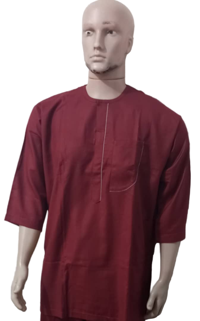 Luxury Matching Up and Down Senator Wear Set For Men, Ox Blood | KUA6a