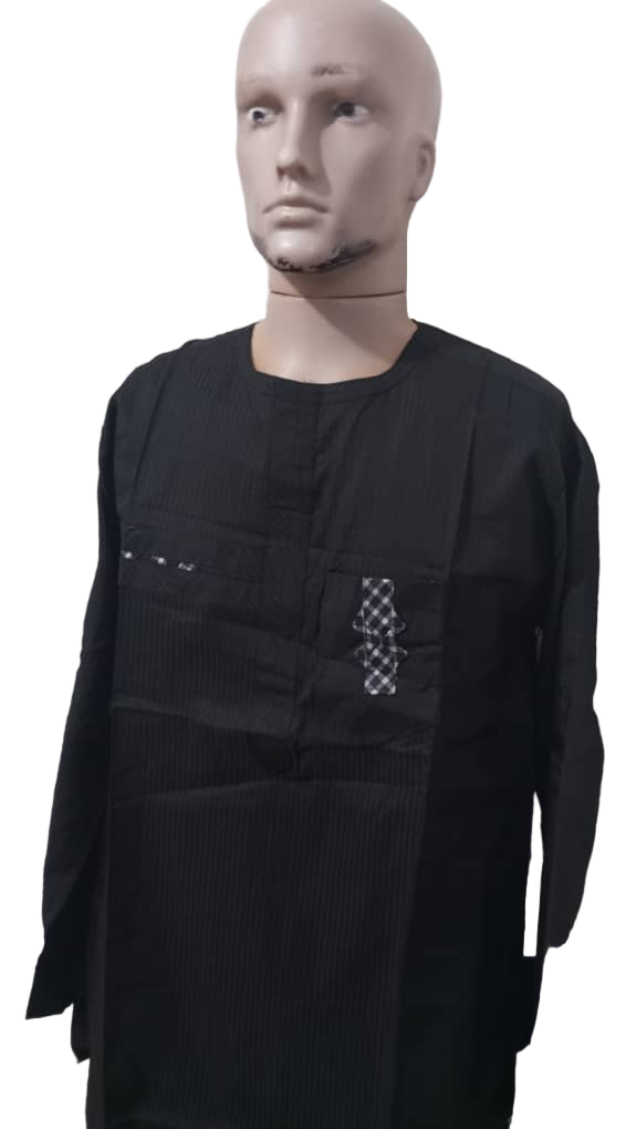 Classy 2-Pieces Long Sleeve Senator Suit For Men, Black | KUA19a