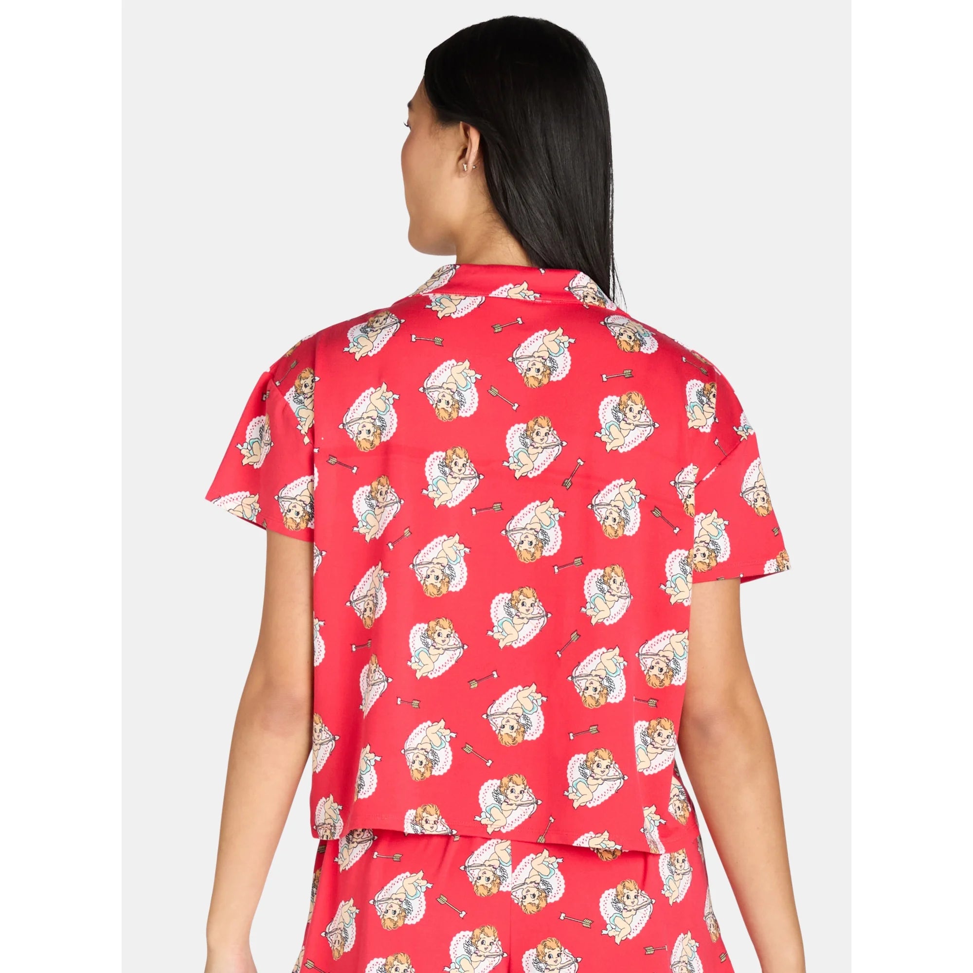 Women’s Valentine’s Day Print Shorty Notch Collar Pajama Set from Way to Celebrate, 2-Piece, Sizes XS-3X |  WTWL351XC