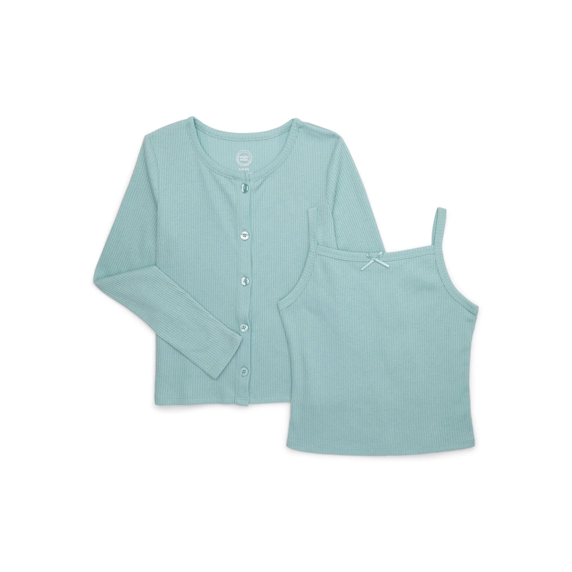 Wonder Nation Girls Knit Cardigan Sweater and Cami Top Set, 2-Piece, Sizes 4-18 & Plus |  WTWL945XA