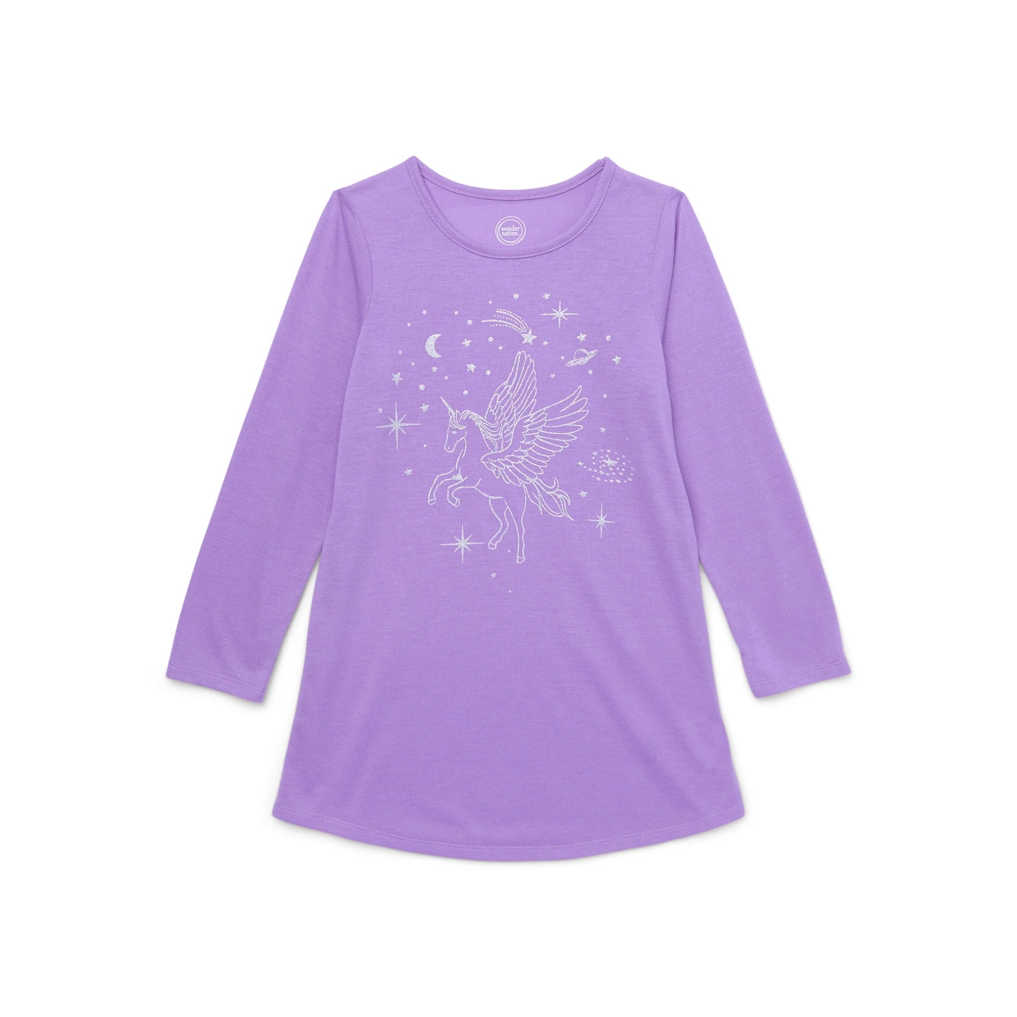 Wonder Nation Girls Long Sleeve Sleep Gown Pajama, Sizes 4-18 & Plus | WTWL419XA