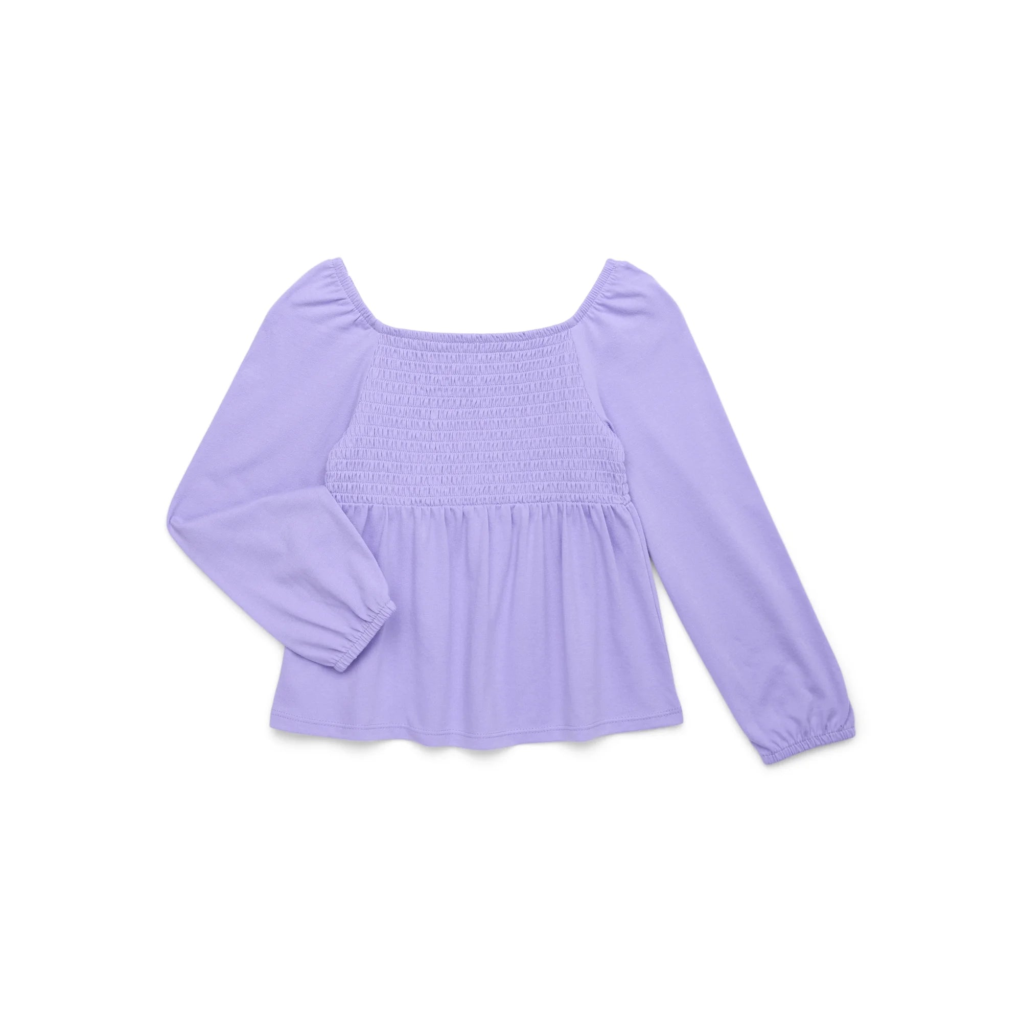 Wonder Nation Girls Smocked Eyelet Top with Long-Sleeves | WTWL1076XA