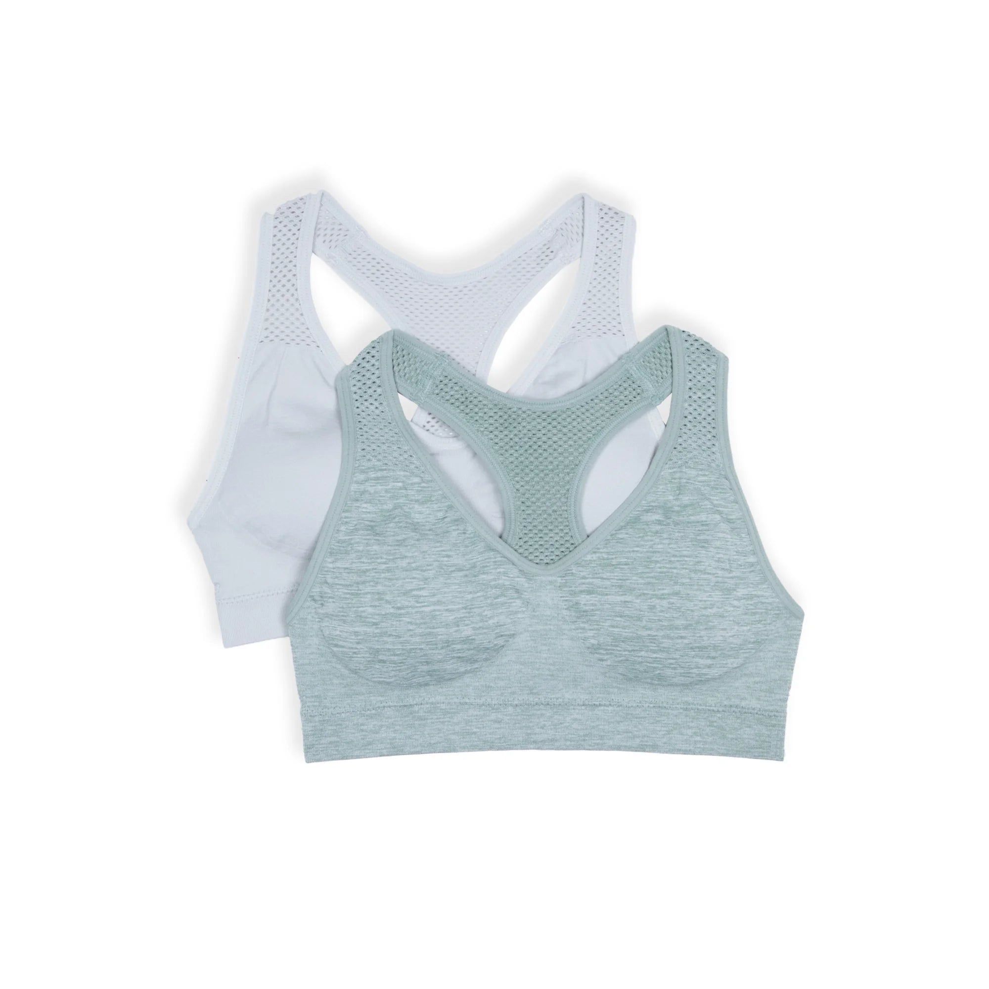 Wonder Nation Girls' Seamless Racerback Recycled Sports Bra, 2-Pack,  | WTWL1087XA