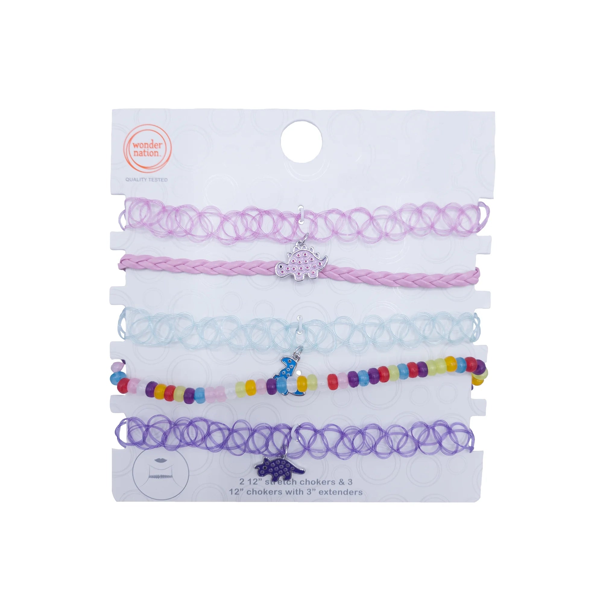 Wonder Nation Dinosaur Choker Necklace Set, 5-Pack, Multicolor  |  WTWL615XA