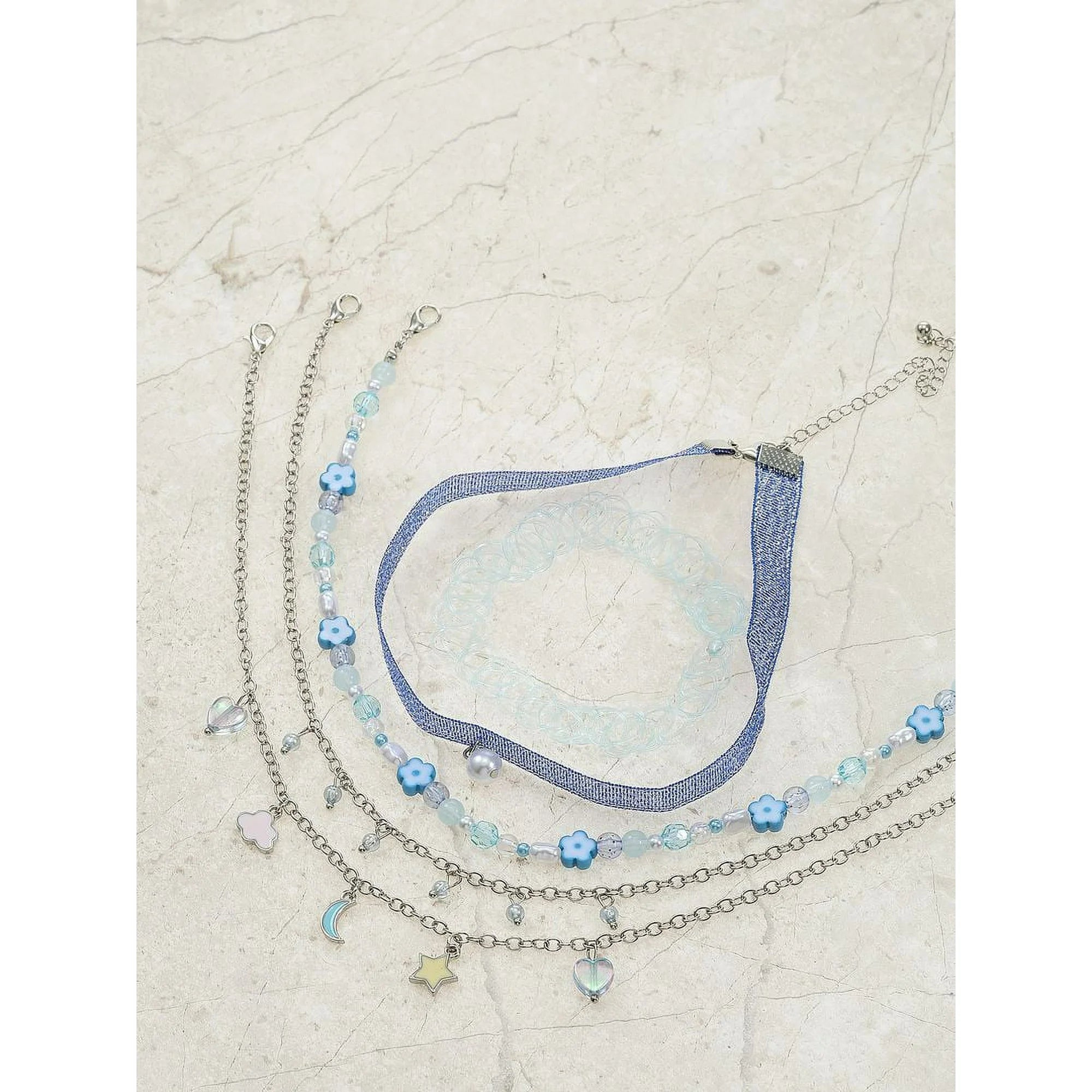 Wonder Nation Girls Choker Necklace Set, 5 Pieces |  WTWL612XA