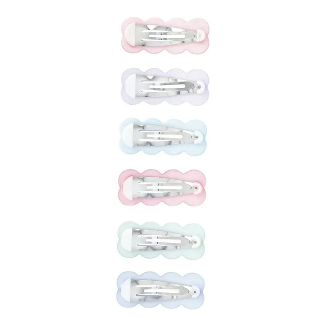 Wonder Nation Girls Matte Wavy Snap Clips, 6-Piece, Multi | WTWL778XA