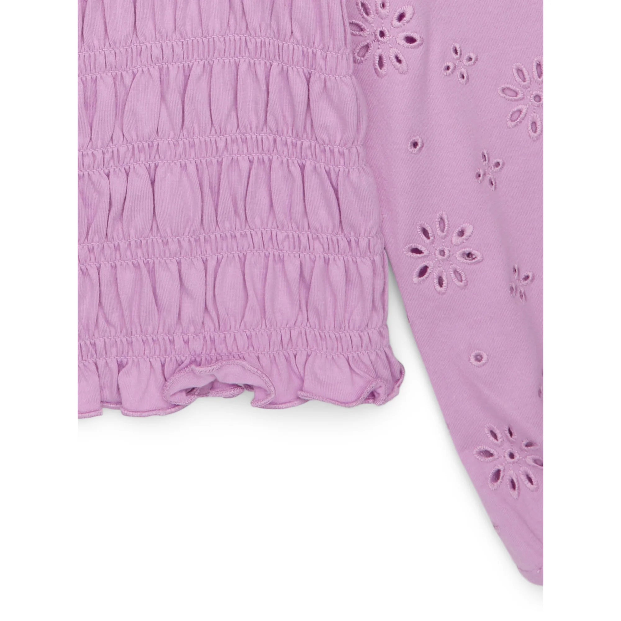 Wonder Nation Girls Smocked Eyelet Top with Long-Sleeves, Sizes 4-18 & Plus |  WTWL779XA