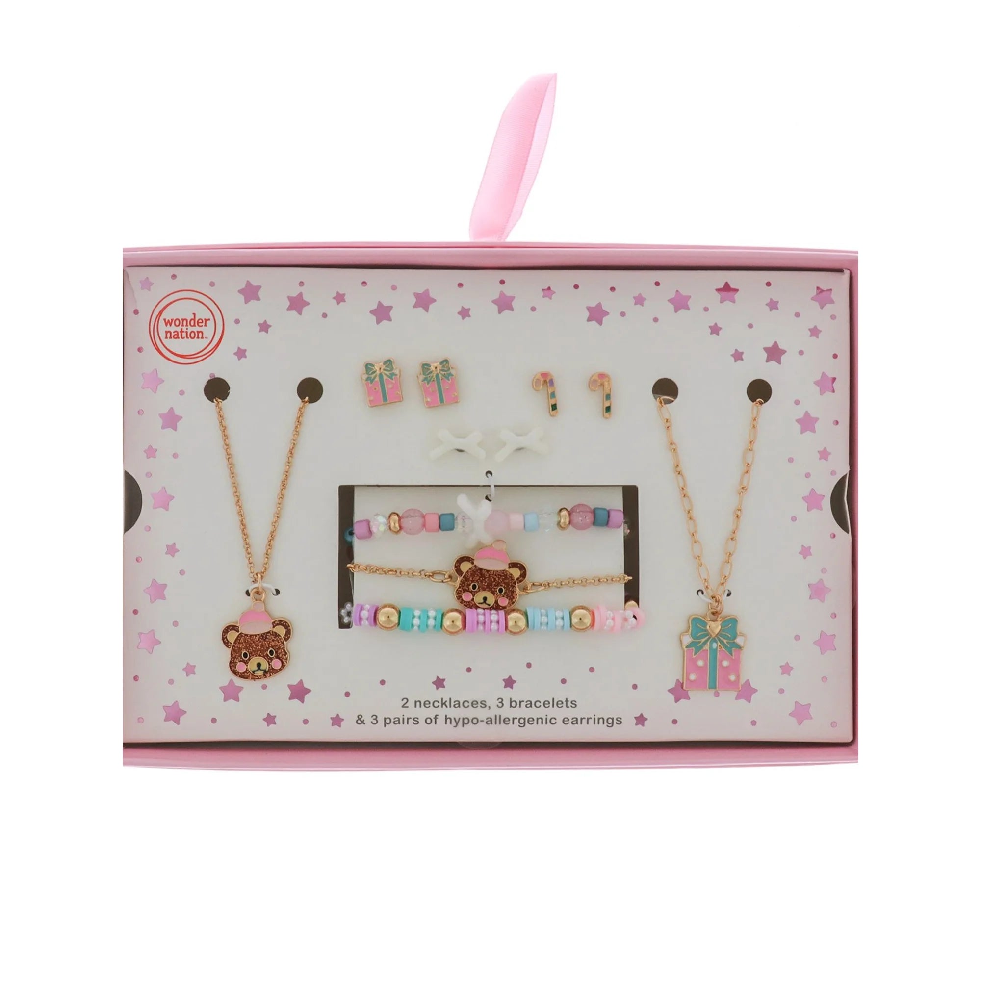 Wonder Nation Kids Pink Bear Jewelry Gift Set Multipack, 8 Pack  | WTWL289XA