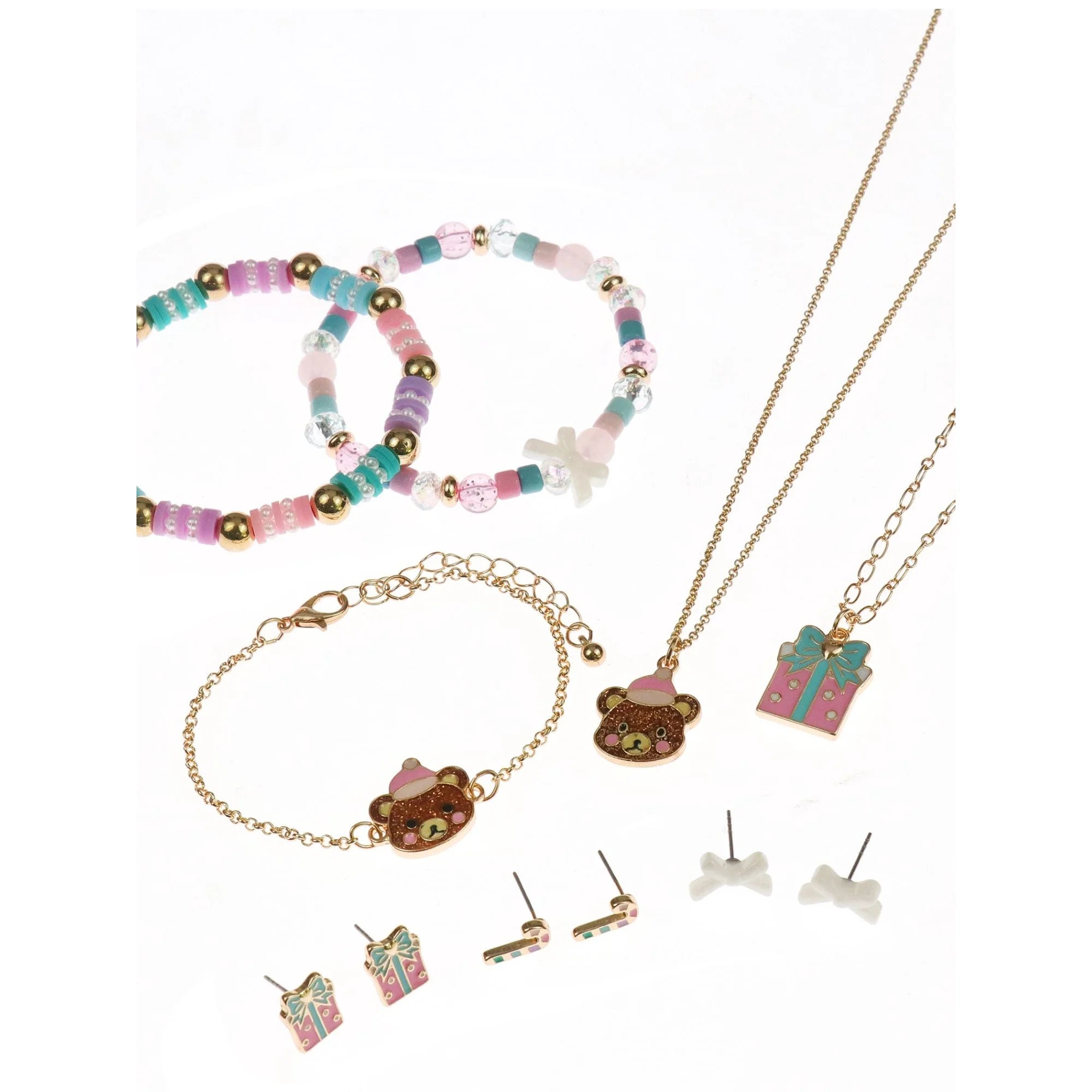 Wonder Nation Kids Pink Bear Jewelry Gift Set Multipack, 8 Pack  | WTWL289XA