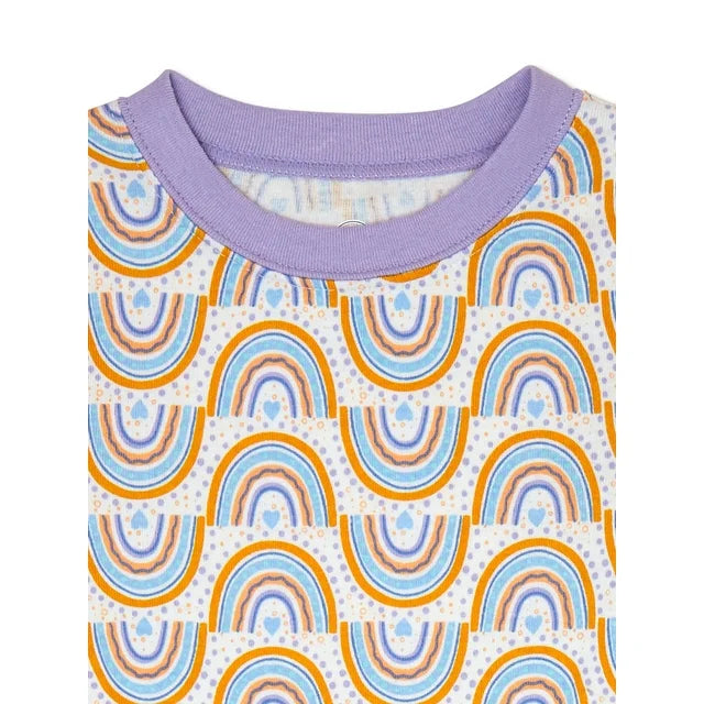 Wonder Nation Toddler Cotton Long Sleeve Sleep Tee and Pants Pajama Set, 2-Piece, Sizes 12M-5T  | WTWL727XA