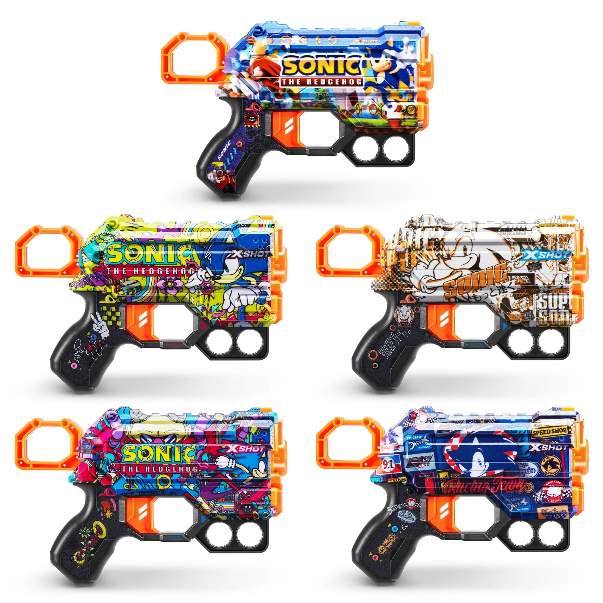 XSHOT Skins Menace Blaster - Sonic Superspeed Skin (8 Darts) by ZURU, For Ages 8+ | WTWL179XA