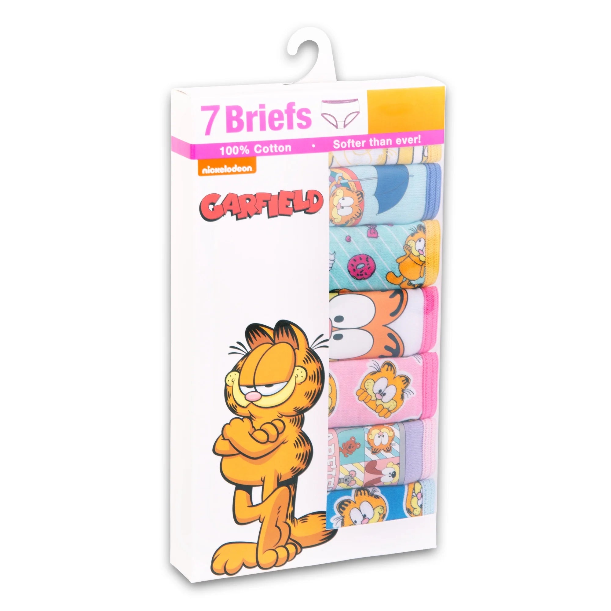 Garfield Girls Cotton Brief Character Underwear, 7-Pack, Size 4-8 |  WTWL1022XA