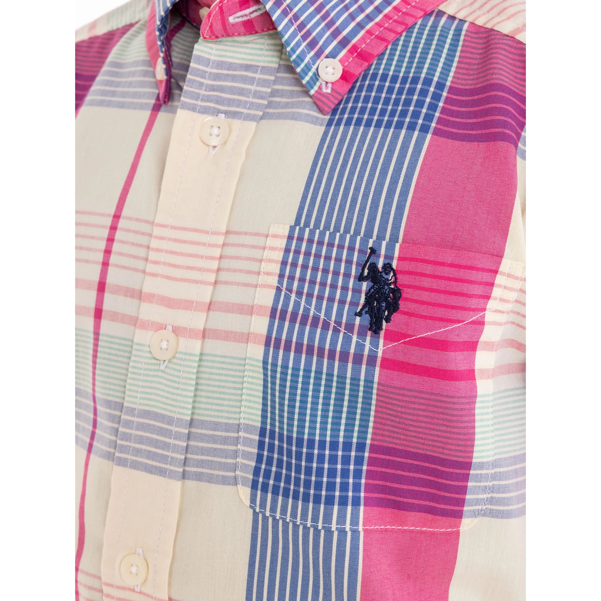 U.S. Polo Assn. Short Sleeve Button-Up Shirt for Boys, Sizes 4-18  |  WTWL984XA