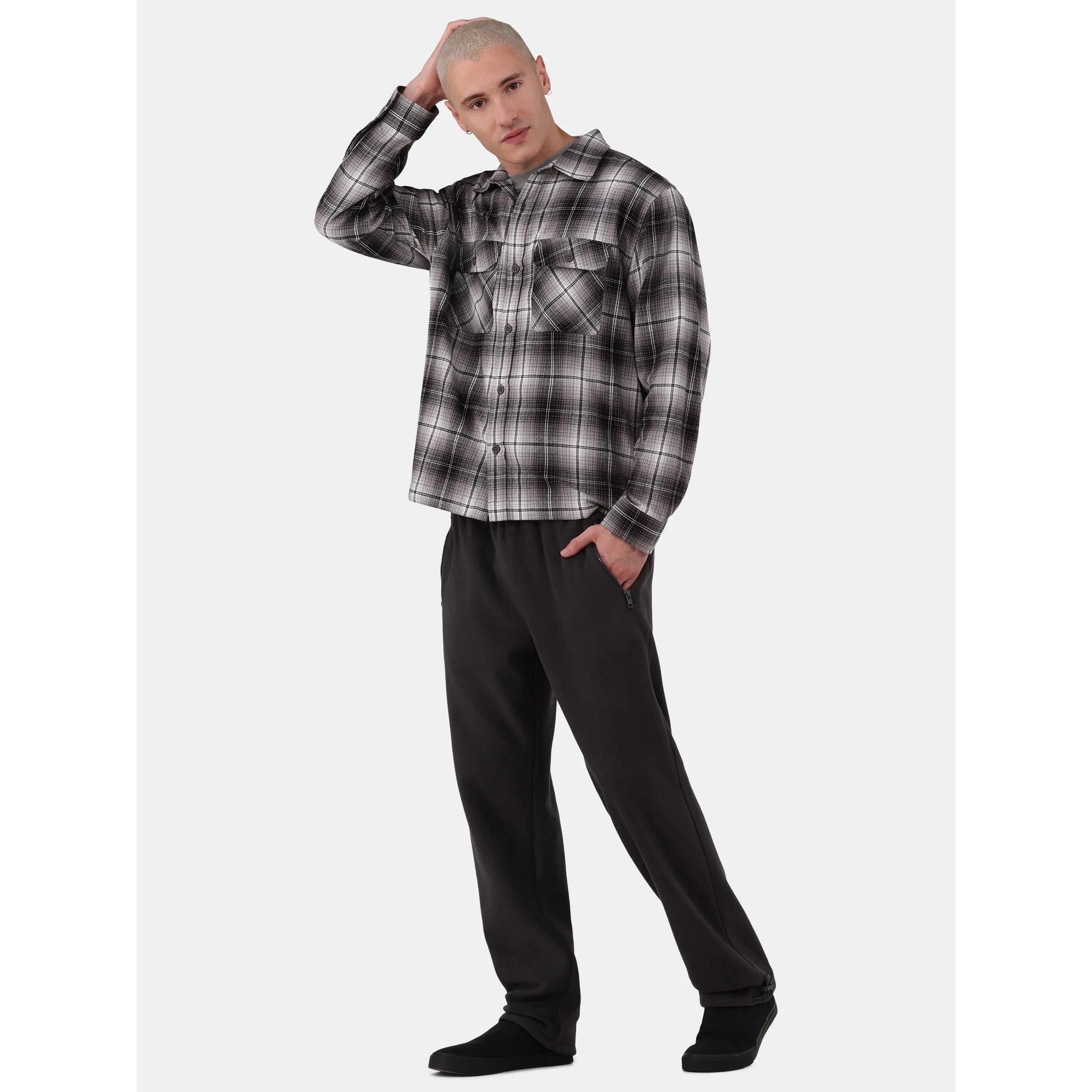 No Boundaries Men's & Big Men's Boxy Fit Flannel Shirt, Sizes XS-3XL  | WTWL725XA