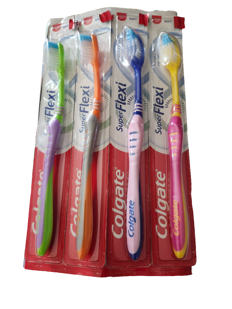 Colgate Super Flexi Toothbrush for Adults, Soft, 4 Count | 2BLTN131XA