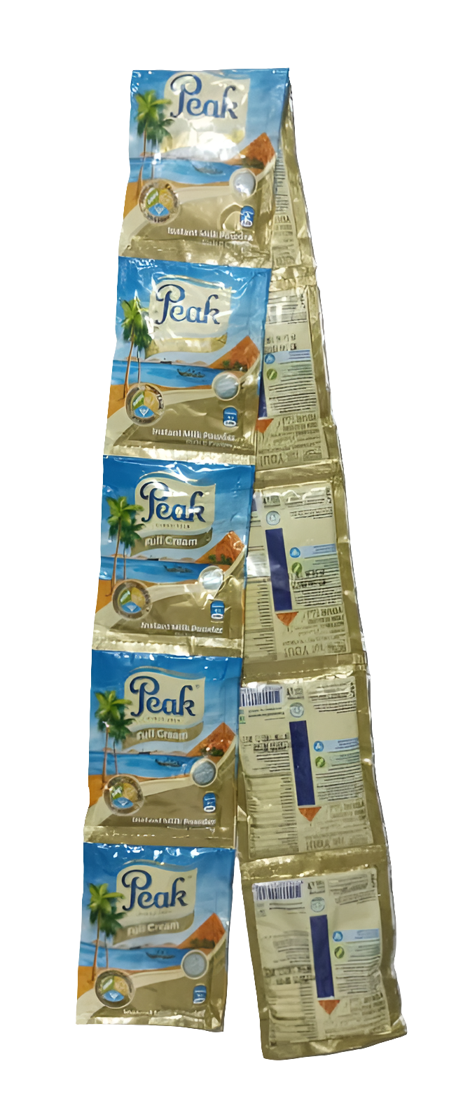 A Roll of Sachet Peak Full Cream Milk, 10pcs/Roll or 5pcs/Half-Roll, 14g pkt | UCM3a
