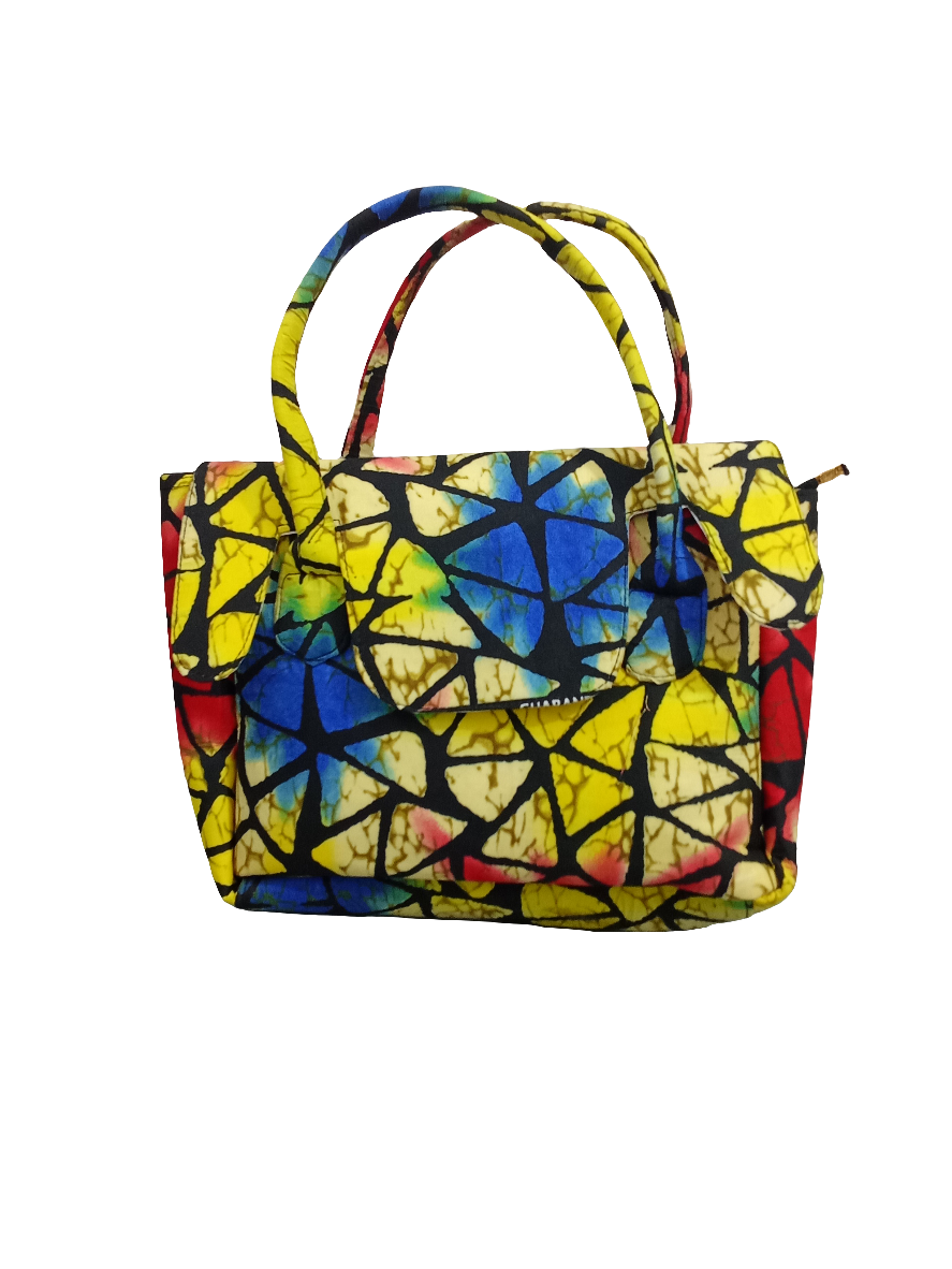 Ankara Madam Hand Bag, Red, Blue and Yellow | BST8a