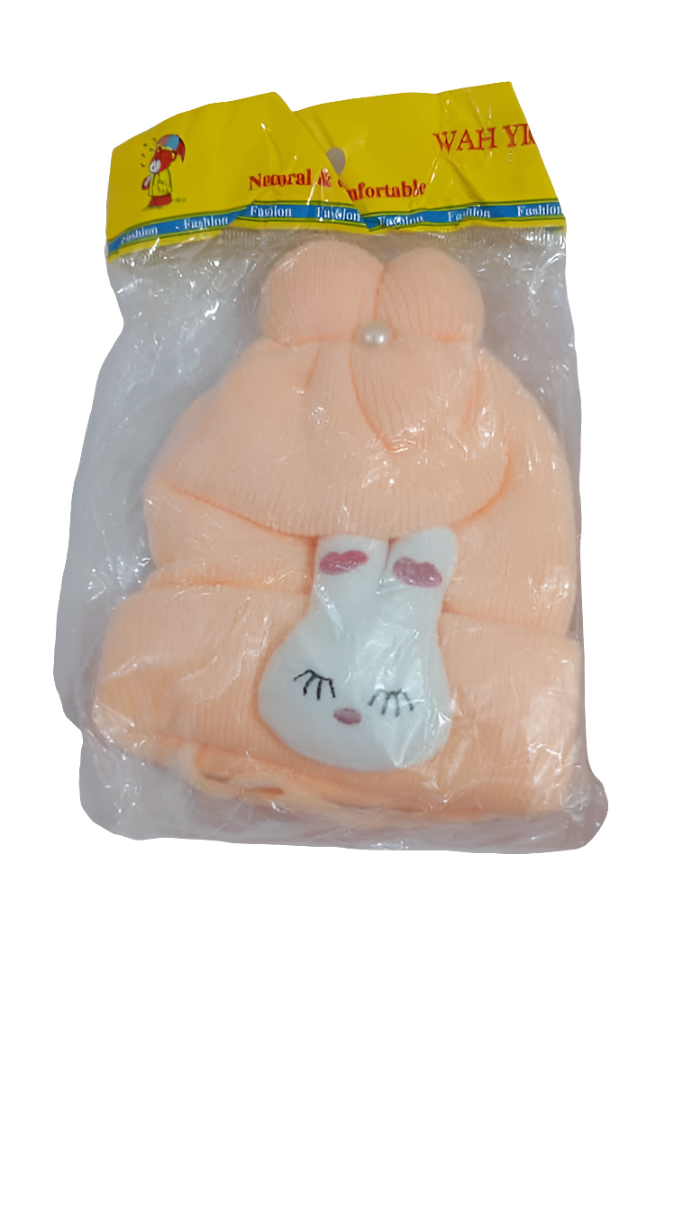 Natural & Comfortable Baby Cap with 2 Horns, Orange | NMD4b
